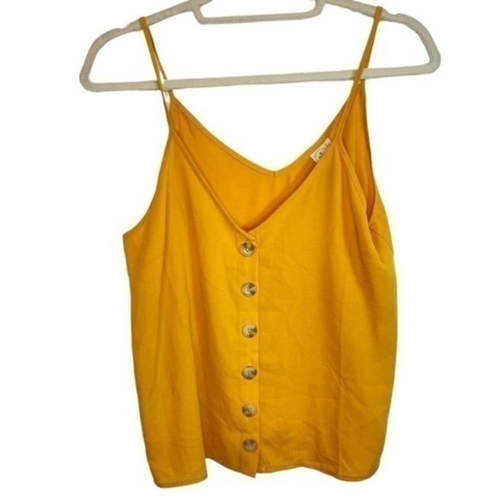 PAPER Crane Button Down Tank Top Yellow Size Small